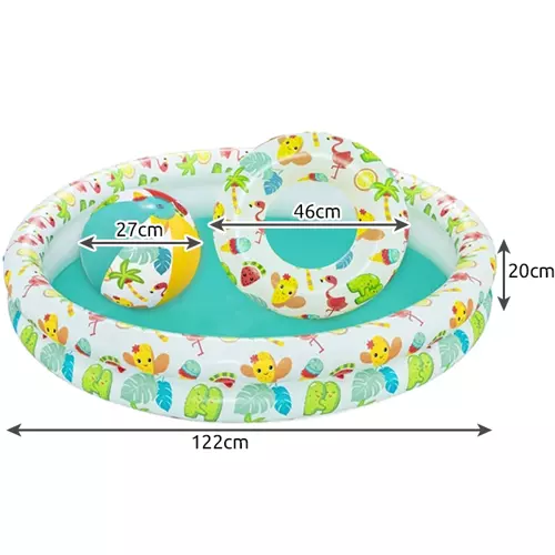 Bestway 3 az 1-ben felfújható gyermekmedence úszógumival és strandlabdával (WNDR9863) - Image 7