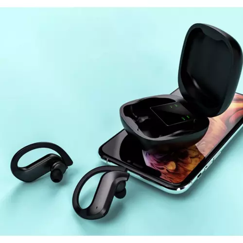 Vezeték nélküli Bluetooth fülhallgató - LED kijelzővel, beépített powerbankkal és microUSB töltőkábellel (WNDR20378) - Image 5