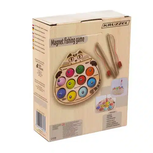 Mágneses környezetbarát fa horgászos játék színes halacskákkal (WNDR21856) - Image 2