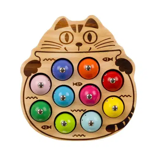 Mágneses környezetbarát fa horgászos játék színes halacskákkal (WNDR21856) - Image 3