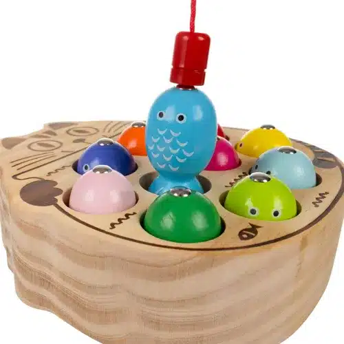 Mágneses környezetbarát fa horgászos játék színes halacskákkal (WNDR21856) - Image 5