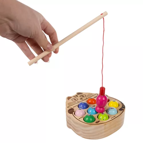 Mágneses környezetbarát fa horgászos játék színes halacskákkal (WNDR21856) - Image 9