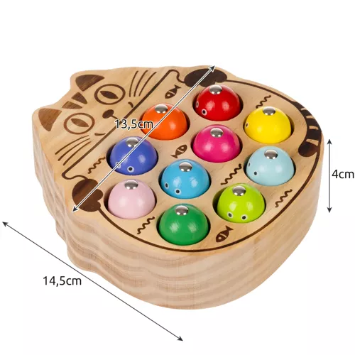 Mágneses környezetbarát fa horgászos játék színes halacskákkal (WNDR21856) - Image 6