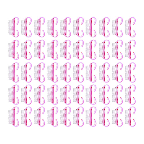 SOULIMA Köröm- és portisztító kefék – 50 db-os eldobható manikűr kefe szett rózsaszínben (WNDR25732) - Image 9