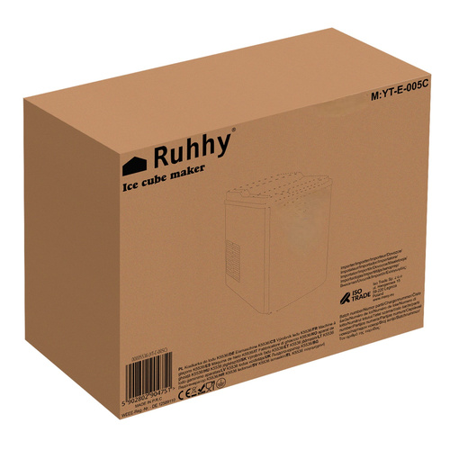 RUHHY Jégkockakészítő Gép – 12 kg/nap, 2 Kockaméret, Időzítő és Kijelző, Fekete Inox (WNDR25565) - Image 16