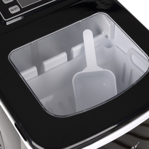 RUHHY Jégkockakészítő Gép – 12 kg/nap, 2 Kockaméret, Időzítő és Kijelző, Fekete Inox (WNDR25565) - Image 5