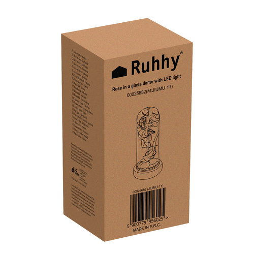 RUHHY Örök Rózsa Üvegkupolában LED Világítással – Az Időtlen Szerelem Szimbóluma (WNDR25682) - Image 14
