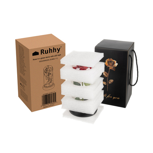 RUHHY Örök Rózsa Üvegkupolában LED Világítással – Az Időtlen Szerelem Szimbóluma (WNDR25682) - Image 6