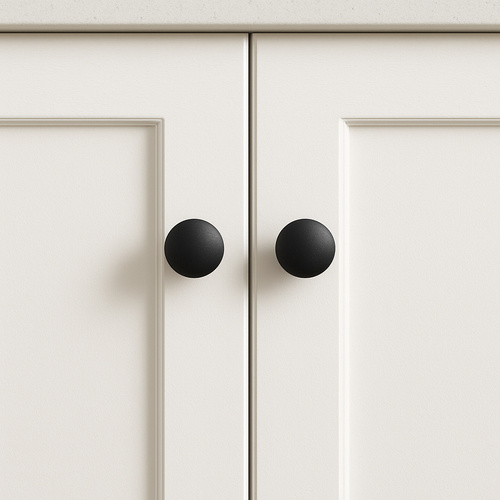 RUHHY 10 darabos Matt Fekete Bútorfogantyú Szett – Modern, Ipari Stílusú Gombok (WNDR25679) - Image 5