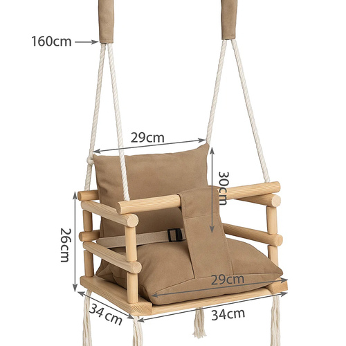 Velúr hintaszék kisgyermekeknek - Kruzzel - bézs, fa (WNDR26685) - Image 5