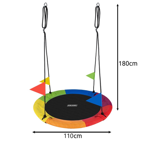 KRUZZEL Gólyafészek Hinta – 110 cm-es, színes, kültéri/otthoni használatra (WNDR25284) - Image 16