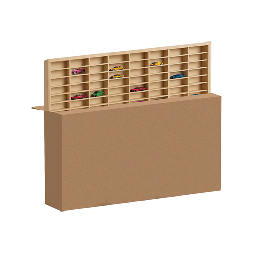 Fából készült TIR teherautó autótartó polc 80 rekesszel Kruzzel (WNDR26582) - Image 9